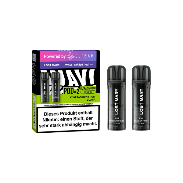 Lost Mary - Prefilled Pods - Wavi - Kiwi Passion Fruit Guave - 20 mg - 2 ml - 2 Stk.