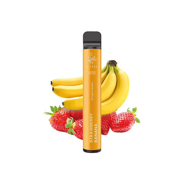 Elf Bar 600 - Strawberry Banana - E-Zigarette - Vape Stick - 20 mg